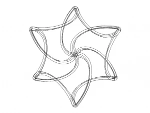 와이어프레임 모양 기하학적 트위스트 큐브 3D 프린트 모델