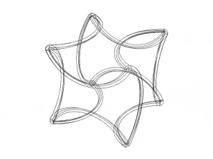 와이어프레임 모양 기하학적 트위스트 큐브 3D 프린트 모델