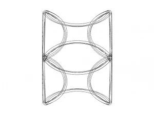 와이어프레임 모양 기하학적 트위스트 큐브 3D 프린트 모델