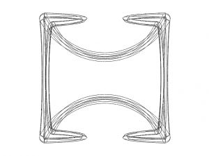 Wireframe Shape Geometric Twisted Cube 3D प्रिंट मॉडल