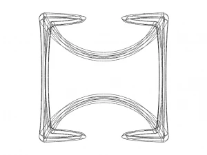 와이어프레임 모양 기하학적 트위스트 큐브 3D 프린트 모델
