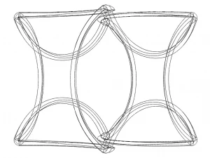 와이어프레임 모양 기하학적 트위스트 큐브 3D 프린트 모델