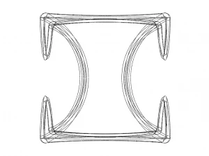 와이어프레임 모양 기하학적 트위스트 큐브 3D 프린트 모델