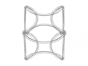 와이어프레임 모양 기하학적 트위스트 큐브 3D 프린트 모델