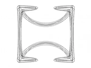 와이어프레임 모양 기하학적 트위스트 큐브 3D 프린트 모델