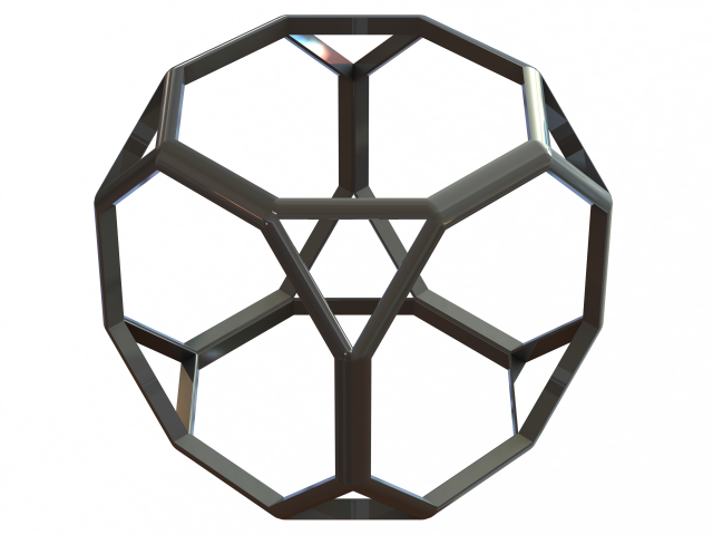 Wireframe Shape Truncated Cube 3D Print Model .c4d .max .obj .3ds .fbx .stl .blend 