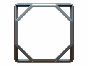 Wireframe Shape Truncated Cube 3D Print Model