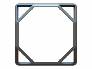 Wireframe Shape Truncated Cube 3D Print Model