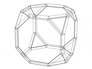 Wireframe Shape Truncated Cube 3D Print Model