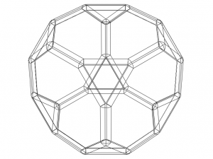 Wireframe Shape Truncated Cube 3D Print Model