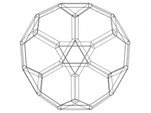 Wireframe Shape Truncated Cube 3D Print Model