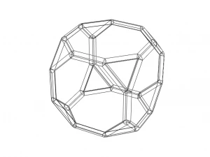 Wireframe Shape Truncated Cube 3D Print Model