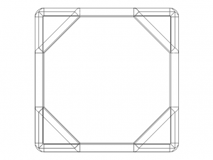 Wireframe Shape Truncated Cube 3D Print Model