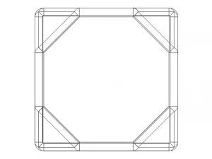 Wireframe Shape Truncated Cube 3D Print Model