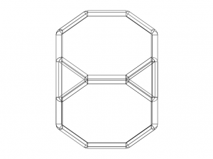 Wireframe Shape Truncated Cube 3D Print Model