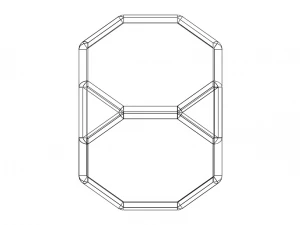 Wireframe Shape Truncated Cube 3D Print Model