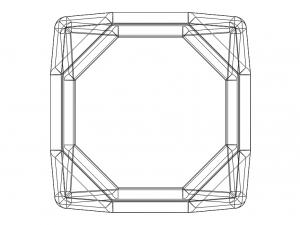 Wireframe Shape Truncated Cube 3D Print Model