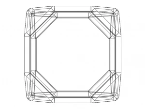 Wireframe Shape Truncated Cube 3D Print Model