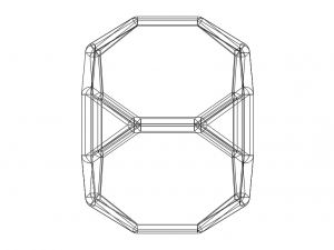 Wireframe Shape Truncated Cube 3D Print Model