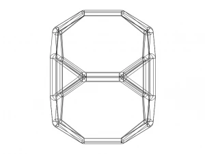 Wireframe Shape Truncated Cube 3D Print Model