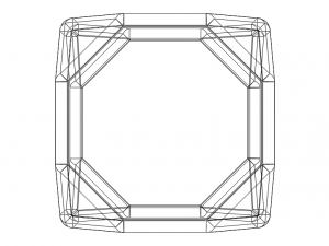 Wireframe Shape Truncated Cube 3D Print Model