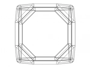 Wireframe Shape Truncated Cube 3D Print Model