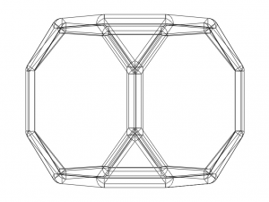 Wireframe Shape Truncated Cube 3D Print Model