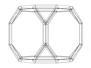 Wireframe Shape Truncated Cube 3D Print Model