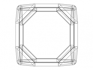 Wireframe Shape Truncated Cube 3D Print Model
