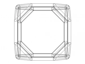 Wireframe Shape Truncated Cube 3D Print Model