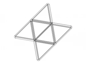 Wireframe Shape Stellated Octahedron 3D Print Model