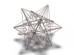 Wireframe Shape Great Icosahedron 3D Print Model