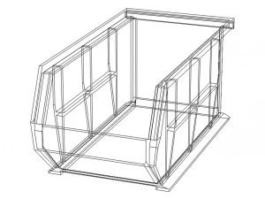 Plastic Hanging Storage Bin 3D Print Model