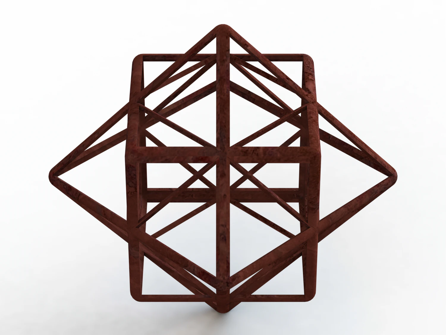 Wireframe Shape First Stellation of Cuboctahedron 3D Print Model .c4d .max .obj .3ds .fbx .stl .blend