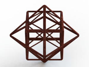 Wireframe Shape First Stellation of Cuboctahedron 3D प्रिंट मॉडल