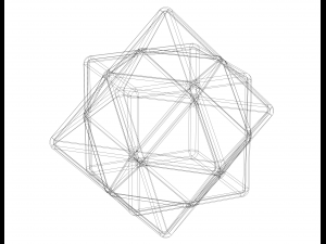 Wireframe Shape First Stellation of Cuboctahedron 3D Принт Модель