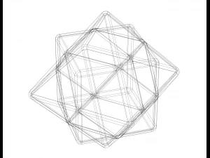 Wireframe Shape First Stellation of Cuboctahedron 3D Print Model
