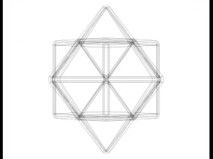 Wireframe Shape First Stellation of Cuboctahedron 3D Print Model