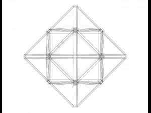 Wireframe Shape First Stellation of Cuboctahedron 3D Print Model