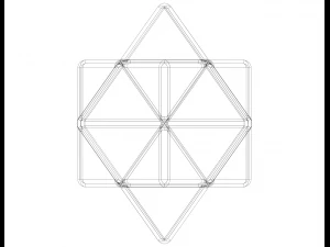 Wireframe Shape First Stellation of Cuboctahedron 3D Print Model