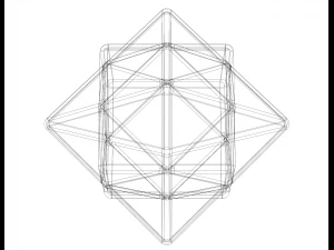 Wireframe Shape First Stellation of Cuboctahedron 3D Print Model