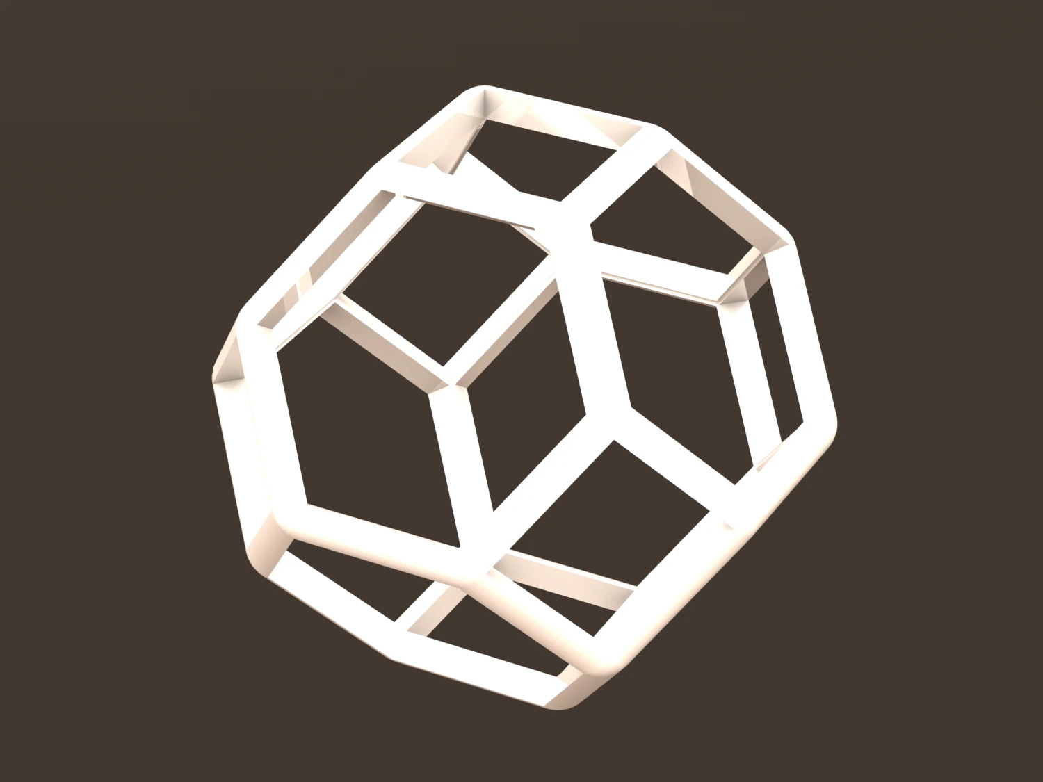 Wireframe Shape Truncated Octahedron 3D Print Model .c4d .max .obj .3ds .fbx .stl .blend 