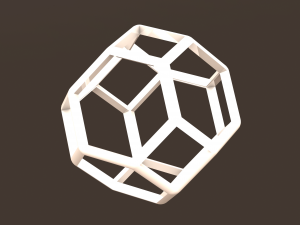 Wireframe Shape Truncated Octahedron 3D प्रिंट मॉडल