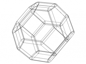 Wireframe Shape Truncated Octahedron Modello di stampa 3D