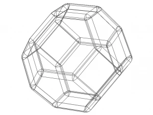 Wireframe Shape Truncated Octahedron 3D Print Model