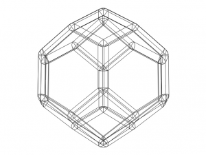 Wireframe Shape Truncated Octahedron Modello di stampa 3D