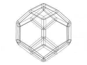 Wireframe Shape Truncated Octahedron 3D Print Model