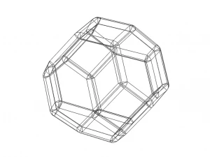 Wireframe Shape Truncated Octahedron 3D Print Model