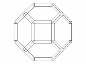 Wireframe Shape Truncated Octahedron Modello di stampa 3D
