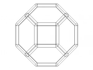 Wireframe Shape Truncated Octahedron 3D Print Model